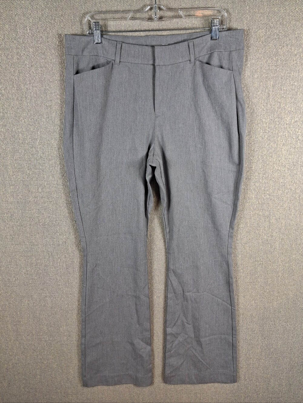 Old Navy Pixie Flare Pants Womens 14 Gray High Rise Pockets Stretch Career